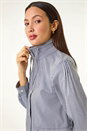Navy Stripe Stretch Safari Jacket, Image 1 of 5