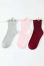 Multi Three Pack Cotton Ribbed Knit Socks with Lettuce Edge Detail, Image 1 of 3
