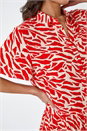 ORANGE Animal Print Tiered Smock Dress, Image 5 of 5