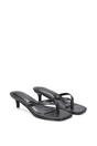 Black XY LONDON Black 'Violet' Slip On Flip Flop Kitten Heel Mule Heeled Sandals, Image 3 of 6