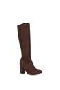 Brown XY LONDON Brown 'Clementine' High Block Heel Knee High Boots, Image 2 of 6