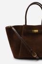 Brown Dove Suede Handheld Tote Bag, Image 2 of 4