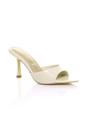 Beige AJVANI Beige High Heel Pointed Peep Toe Sandals Mules, Image 1 of 4