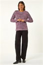 MAGENTA Crew Neck Tape Yarn Knit Jumper, Image 2 of 5