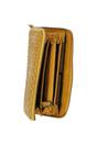 Yellow Vintage Woven Leather Zip Around Large 10 Card Coin Note Purse, Image 4 of 4