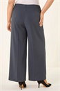 Dark Grey Curve Tailored Wide Leg Stretch Trouser, Image 3 of 5