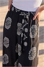 Black Mono Border Print Belted Trouser, Image 4 of 4