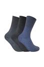 Navy 3 Pack Ladies Thin Wide Top Non Elastic Thermal Diabetic Socks, Image 1 of 3