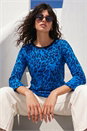 Blue Animal Print Knit Jumper, Image 1 of 4
