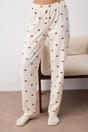 Ecru WOVCOR Ecru Cherry Embroidered Zip Neck Long Sleeve Waffle Knit Pyjama Set, Image 2 of 3