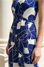 Navy  Abstract Print Pocket Jumpsuit, Image 4 of 4