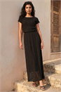 Black Textured Floral Lace Maxi Dress, Image 1 of 4