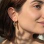 Gold 24ct Gold Vermeil Circle Rope Textured Earrings, Image 2 of 3