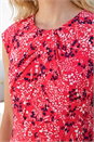 Coral Ditsy Floral Keyhole Twist Dress, Image 4 of 4