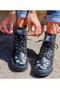 Black Kitty Faux Leather Combat Sneaker Boots, Image 8 of 8