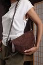 Dark Brown Where's That From Dark Brown 'Cloud' Suede Crossbody Shoulder Bag, Image 6 of 6