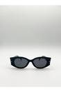 Black Oval Rectangular Vintage Sunglasses, Image 1 of 6