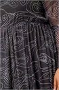 Black Curve Abstract Swirl Midi Dress, Image 5 of 5