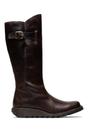 Brown Womens Heel Knee High Zip Up Boots-Mol 2, Image 1 of 5