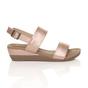 Rose Gold AJVANI Rose Gold Mid Wedge Heel Strappy Slingback Sandals, Image 2 of 6