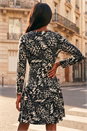 Black Petite Abstract Button Down Dress, Image 3 of 4