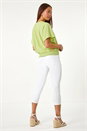 Sage Petite Textured Shirred V-Neck Stretch Top, Image 3 of 5