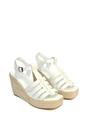 White 'Remi' Wedge Heel Platform Espadrille Square Toe Sandals, Image 3 of 5