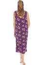 Purple Camille Lingerie Purple Floral Print Spandex Knee Length Chemise, Image 4 of 5