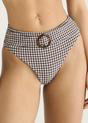 Brown Gini London Brown Seersucker Gingham Bikini Bottom, Image 4 of 4