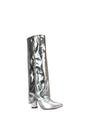 Silver 'Allie' Knee High Boots Fold Over Point Toe Deco Zip, Image 2 of 6