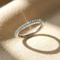 Silver Aquamarine Moissanite Crystal Sterling Silver Ring, Image 1 of 2