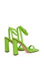 Green 'Max' Strappy Square Toe Sculptured Block High Heel Sandals, Image 4 of 5