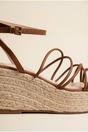 Tan iKrush Tan Olivia Womens Strappy Espadrille Platform Sandals, Image 4 of 8