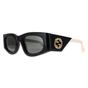 Black Gucci Black Rectangle Black with Ivory Grey GG1664S, Image 2 of 4
