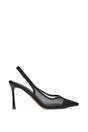 Black XY LONDON Black 'Caroline' Pointed Toe Mesh Slingback Court Shoe Heels, Image 1 of 5