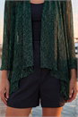 Green Plisse Print Metallic Foil Kimono, Image 4 of 4