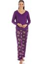 Purple Camille Lingerie Purple Lightweight Floral Print Spandex Pyjama Set, Image 1 of 5