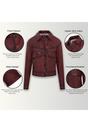Red Retro Biker Leather Jacket - Kopervik, Image 3 of 6