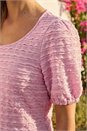 Pink Textured Jersey Stretch Top, Image 4 of 4