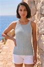 Silver Dusk Metallic Knit Vest Top, Image 2 of 4
