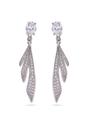 Silver Silver colored Feather Drop Earrings, Image 1 of 4