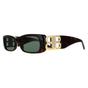 Brown Balenciaga Brown Rectangle Dark Havana Green BB0096S, Image 2 of 3
