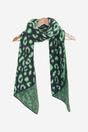Green Asymmetric Leopard Winter Scarf, Image 3 of 4