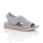 Grey AJVANI Grey Slingback Diamante Summer Holiday Comfort Sandals, Image 1 of 5
