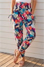 Navy  Abstract Tie Pocket Trousers, Image 2 of 4