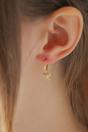 Gold Sterling Silver CZ Dragonfly Hoops, Image 2 of 2