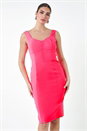 Bright Pink Corset Detail Stretch Bodycon Dress, Image 2 of 5
