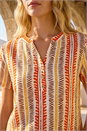 Orange Abstract Stripe Print Tunic Top, Image 4 of 4