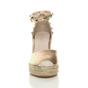 Rose Gold AJVANI Rose Gold High Wedge Heel Ankle Strap Espadrilles, Image 5 of 5