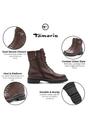 Brown Tamaris Brown Tamaris Womens Brown Leather Combat Boot, Image 2 of 6